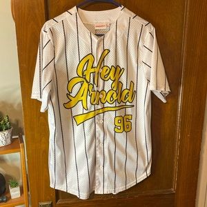 HEY ARNOLD! FULL BUTTON UP JERSEY LIKE MATERIAL.